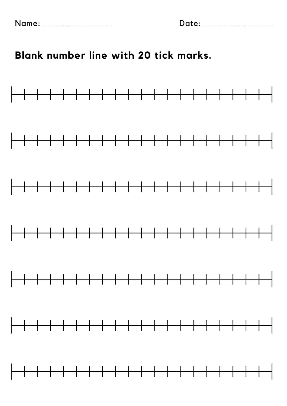 0 20 number line printable 0 20 number line printable