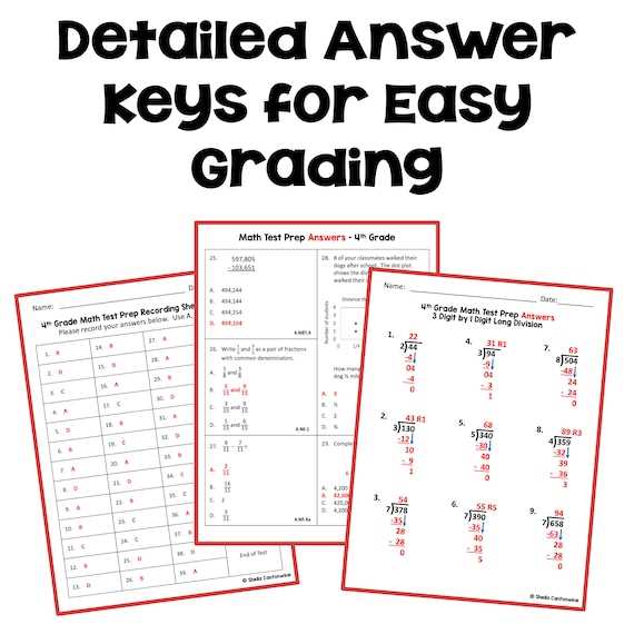 4th grade assessment test printable free