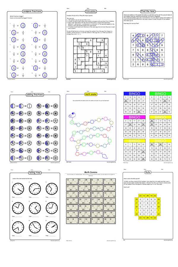 4th grade math printables 4th grade math printables