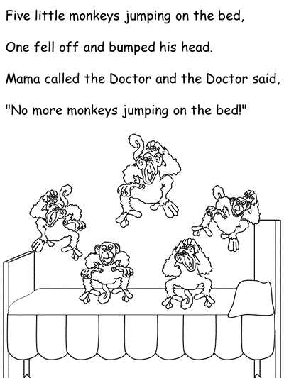 5 little monkeys jumping on the bed printables 5 little monkeys jumping on the bed printables