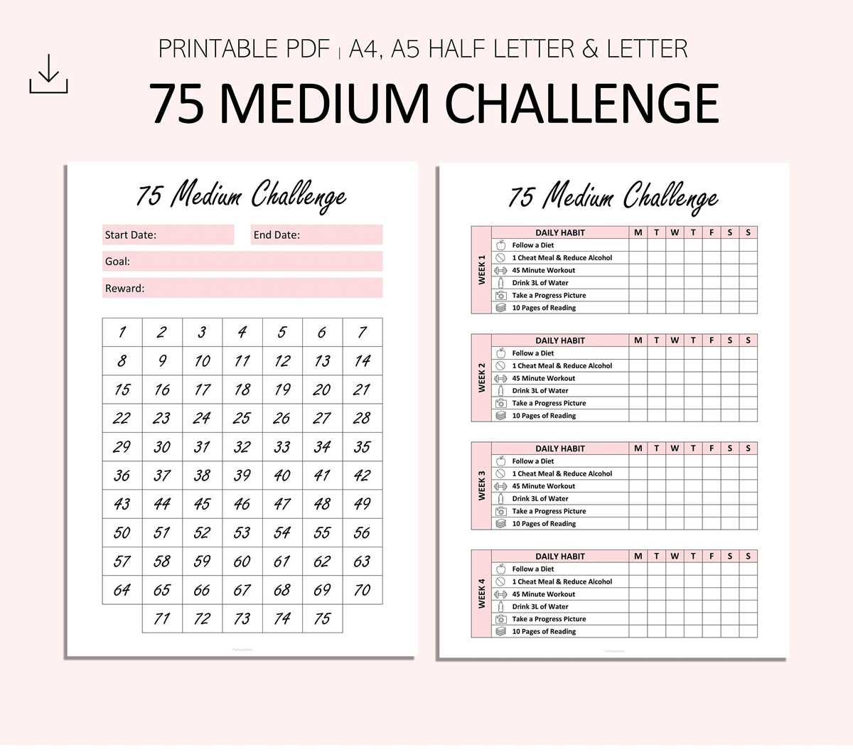 75 day hard challenge printable 75 day hard challenge printable
