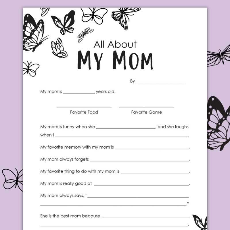 about my mom printable free