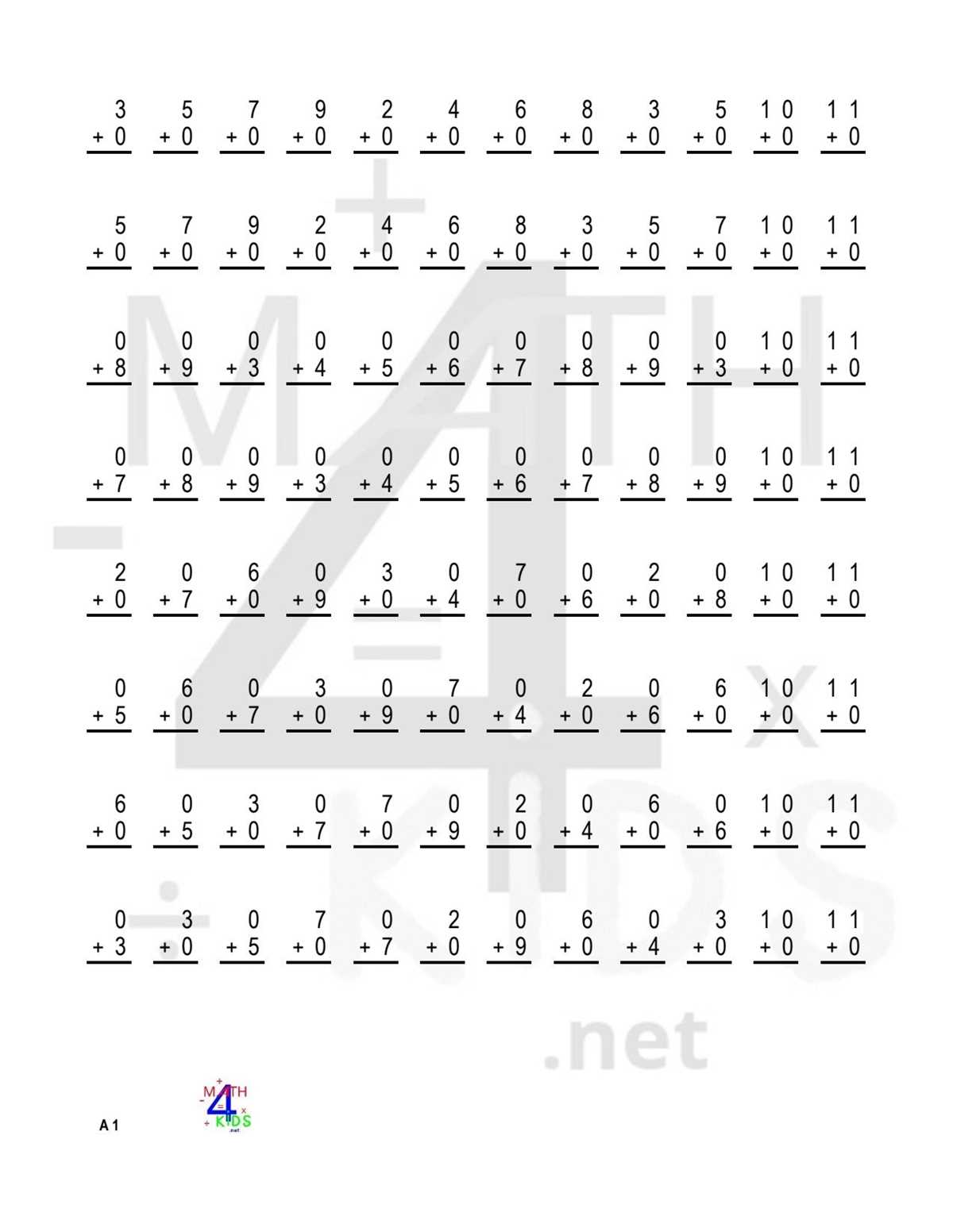 addition worksheets free printable