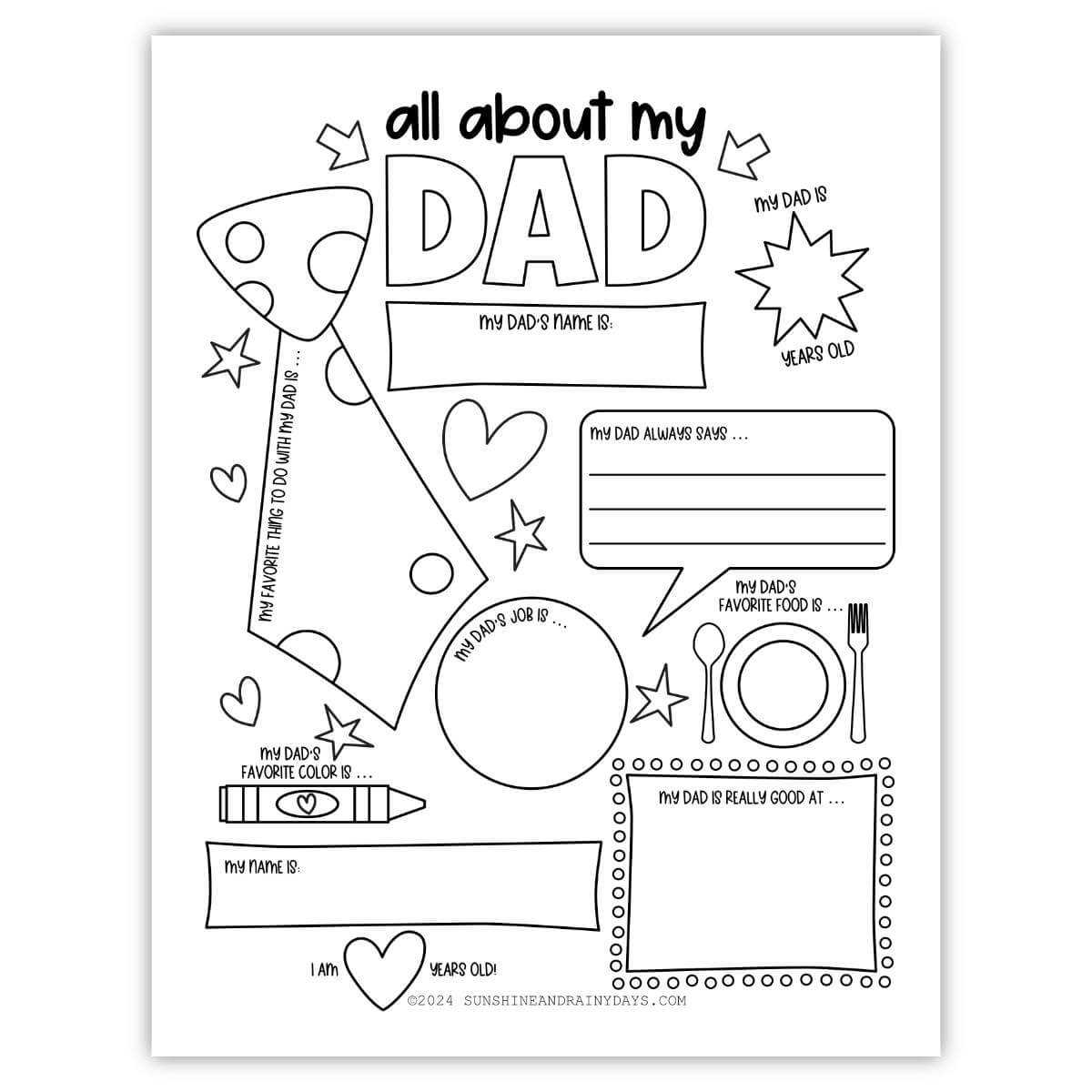 all about dad printable all about dad printable
