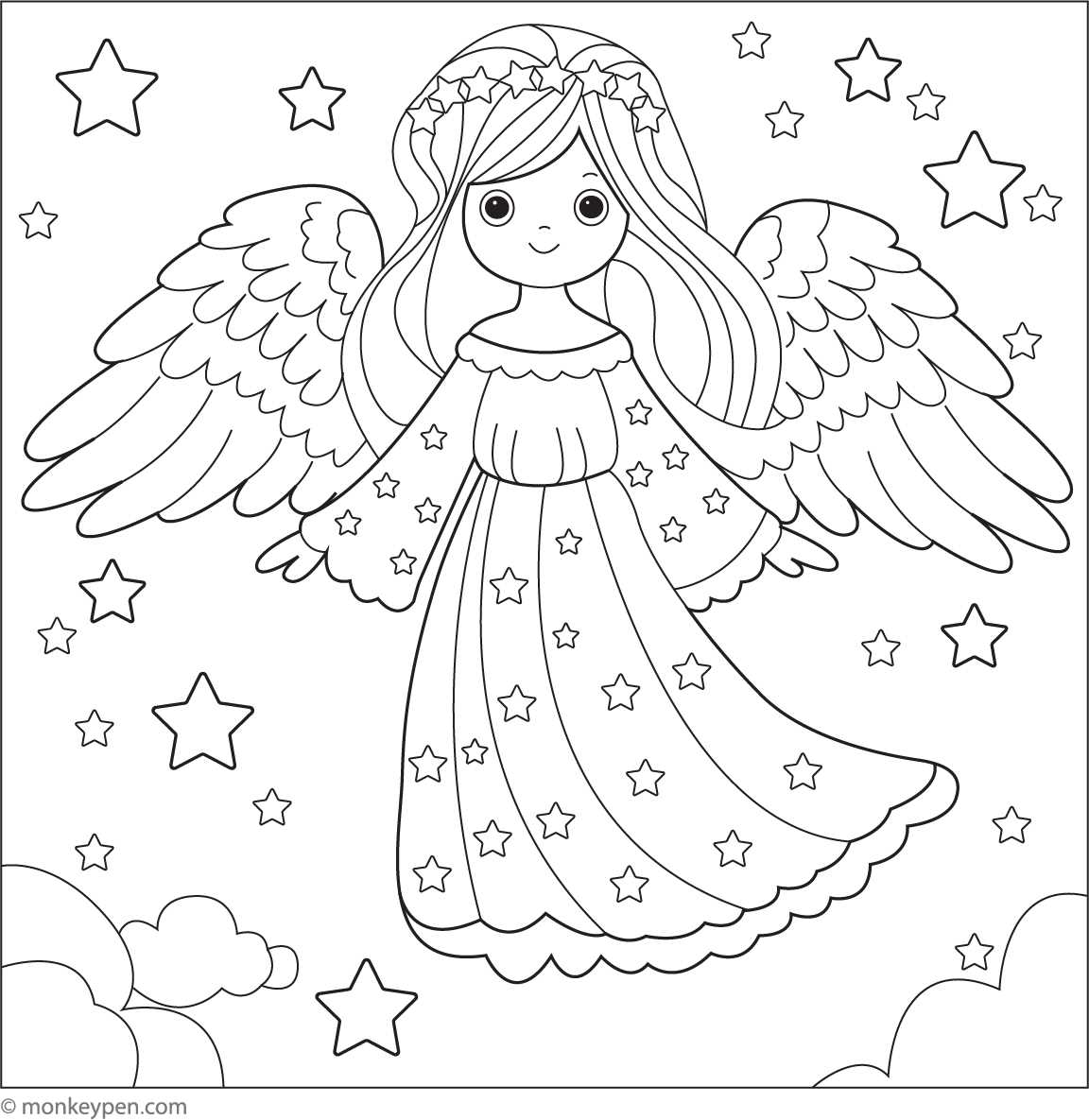 angel coloring pages free printable angel coloring pages free printable