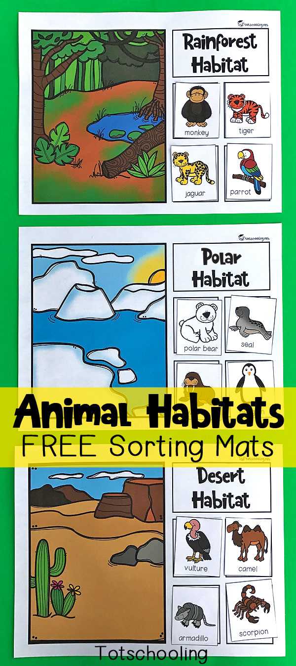 animal habitat printables