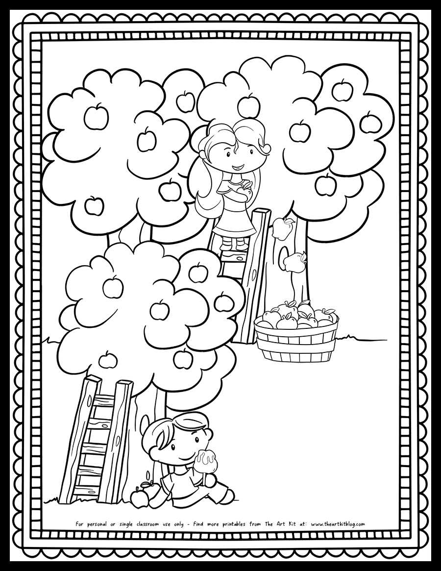 apple coloring pages free printable