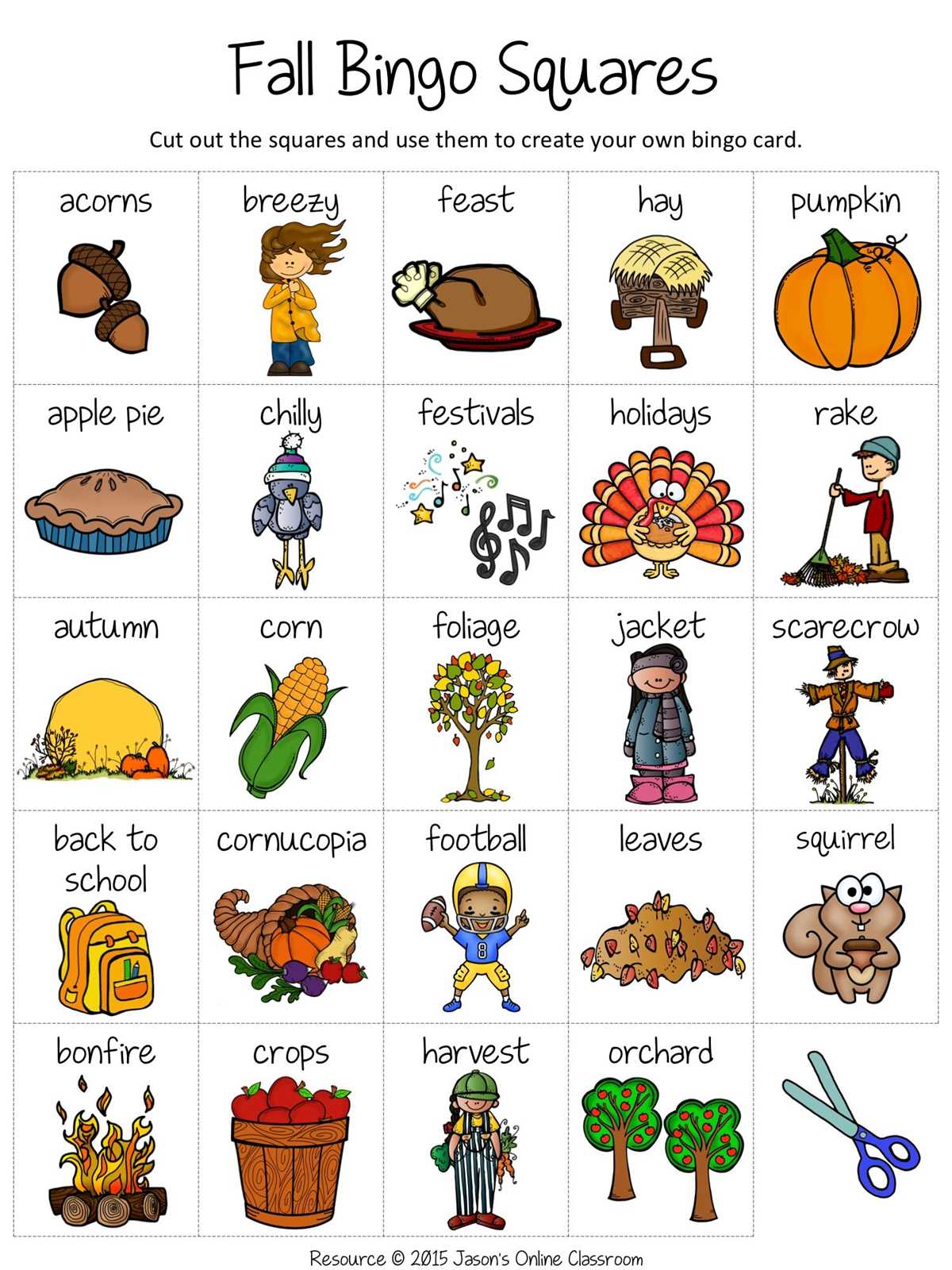 autumn bingo printable autumn bingo printable