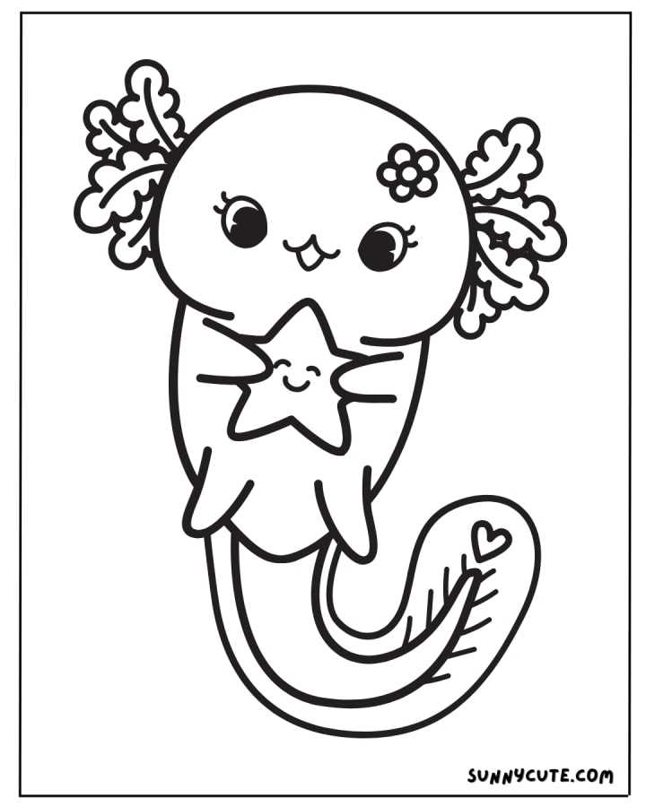 axolotl coloring page printable free