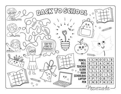 back to school printable coloring pages