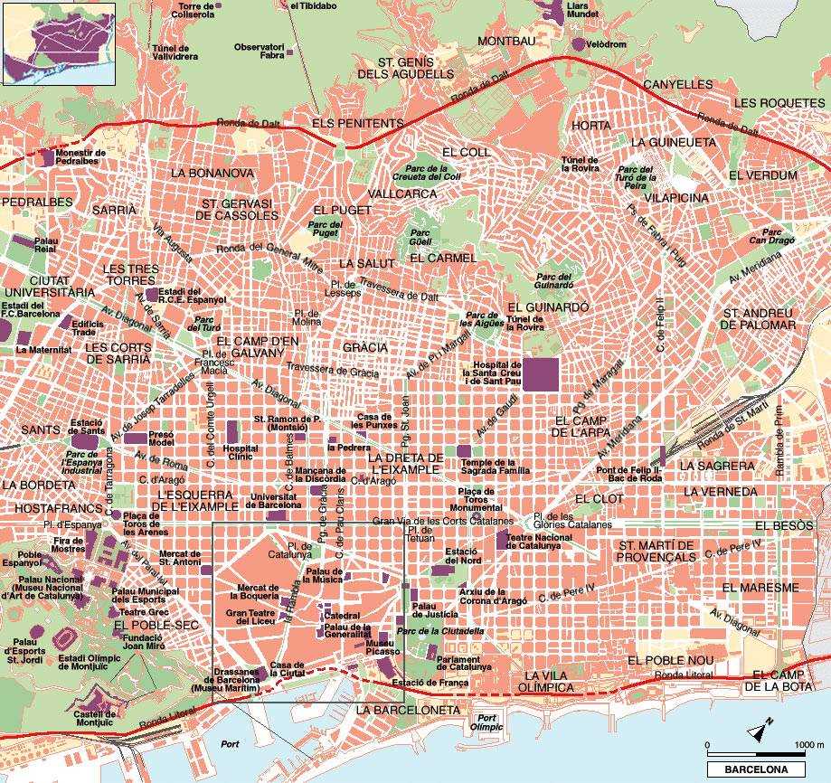 barcelona tourist map printable barcelona tourist map printable
