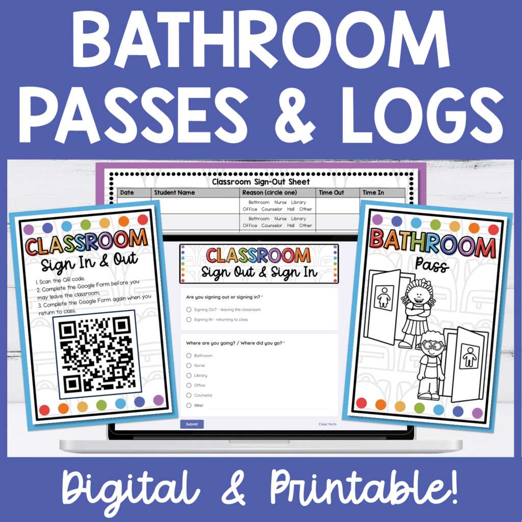 bathroom passes printable bathroom passes printable