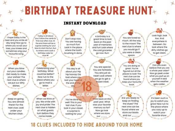 birthday scavenger hunt printable birthday scavenger hunt printable