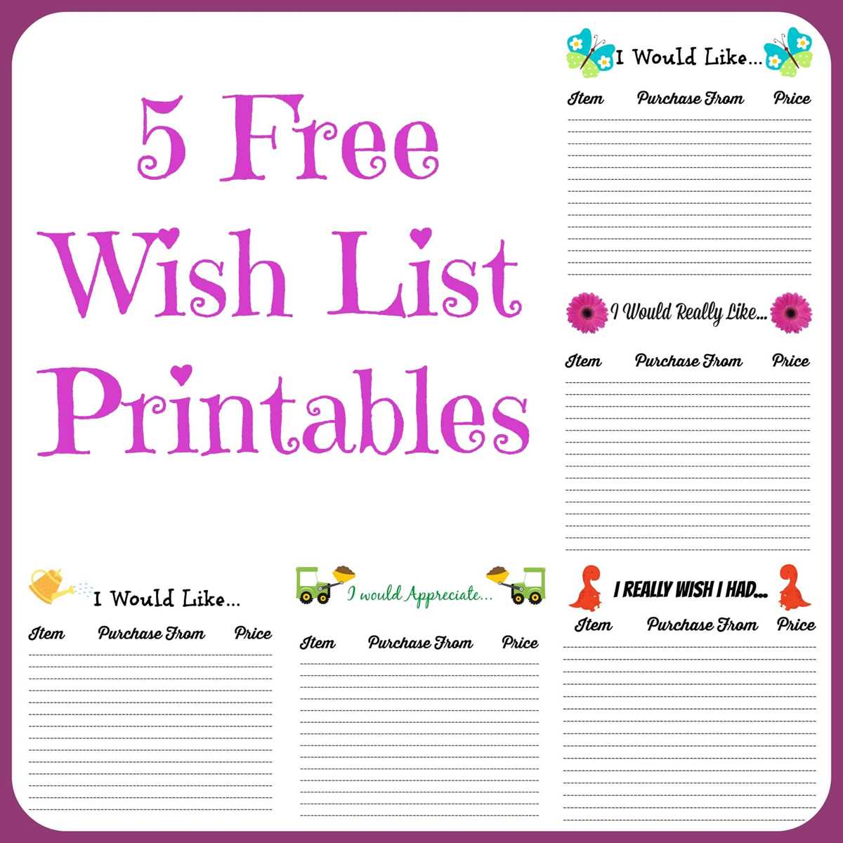 birthday wishlist printable