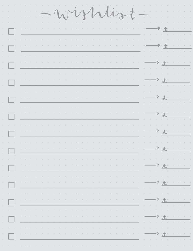 birthday wishlist printable