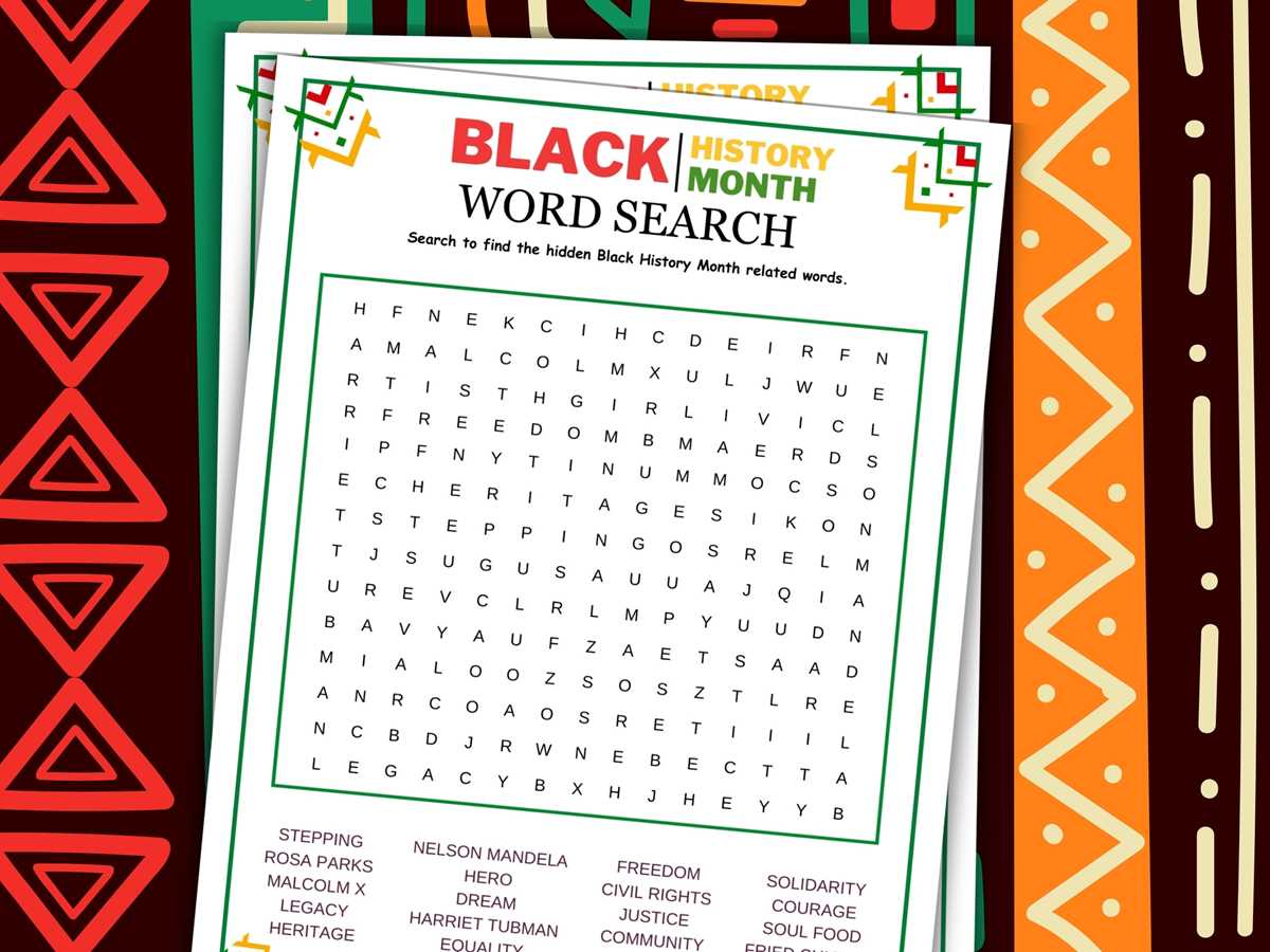 black history word search free printable