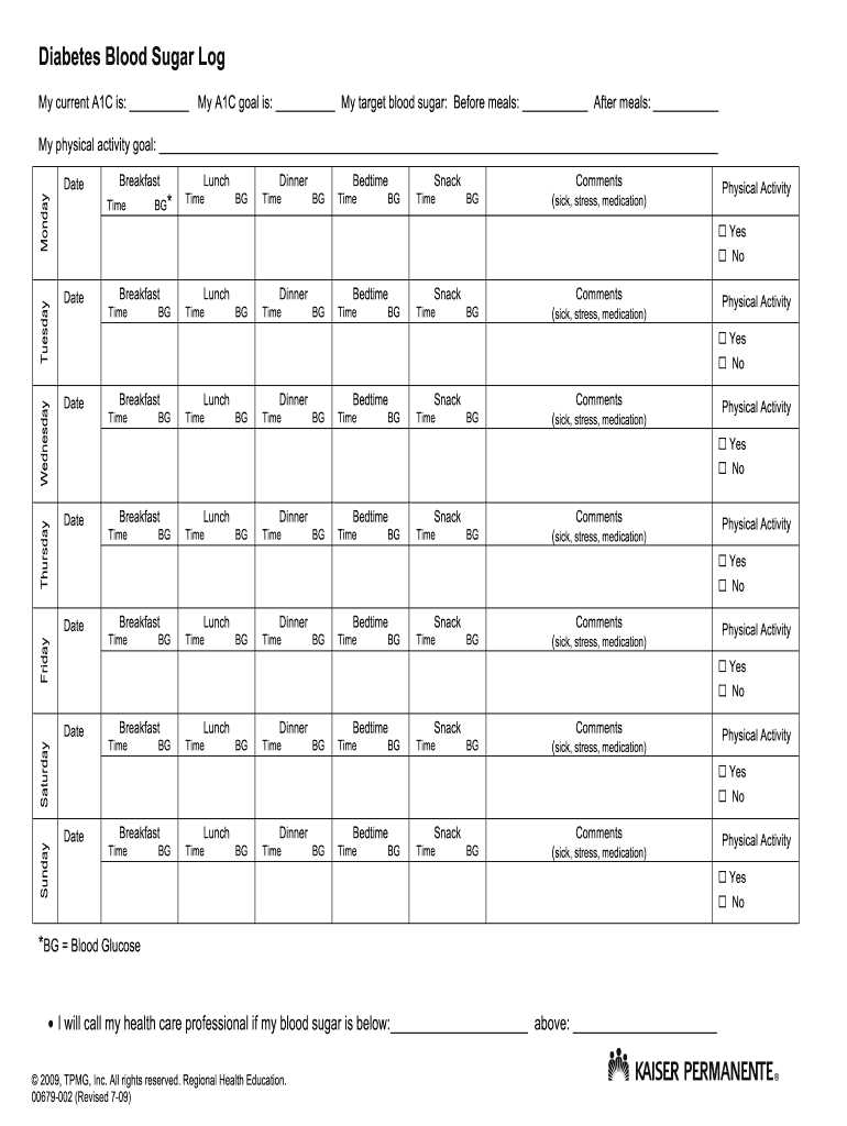 blood sugar level chart printable