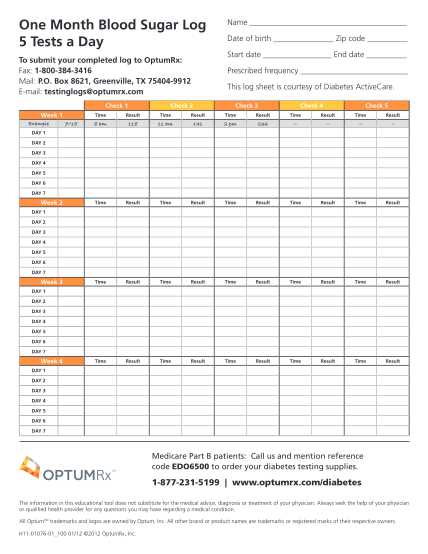 blood sugar logs printable