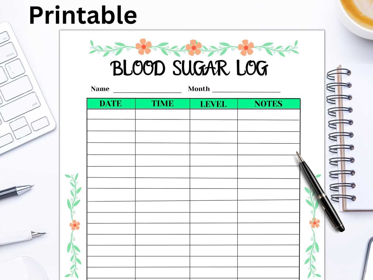 blood sugar tracker printable