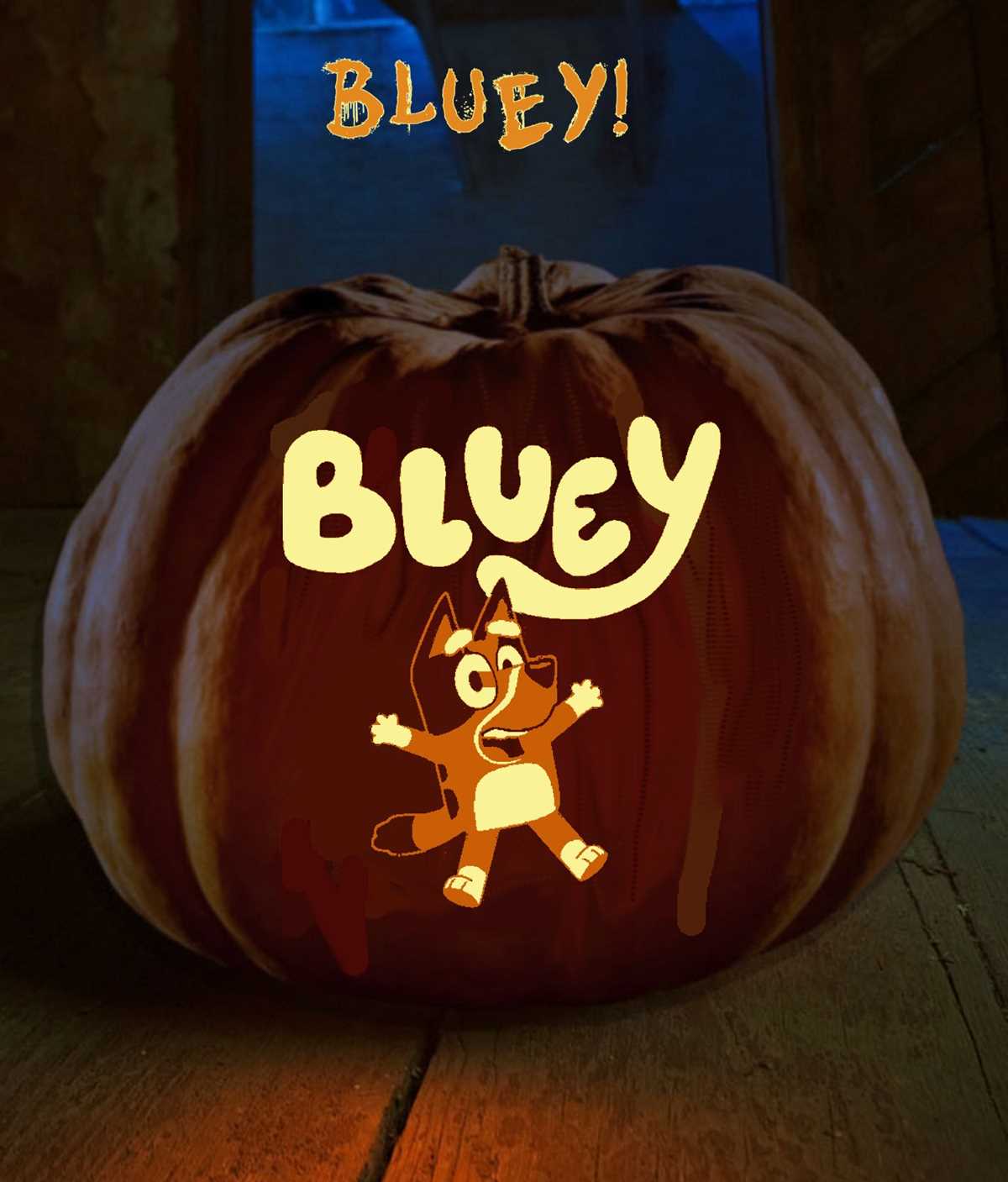 bluey pumpkin stencil printable