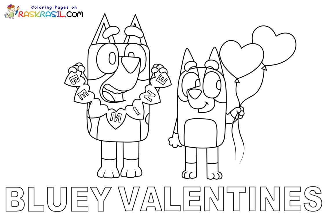 bluey valentines coloring pages printable bluey valentines coloring pages printable