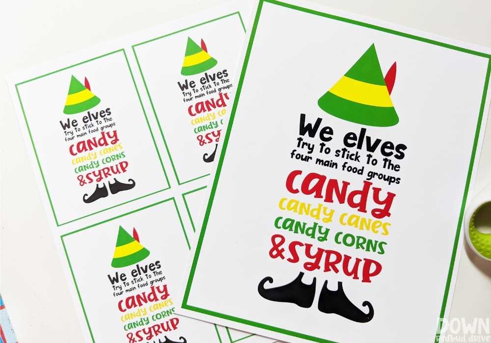buddy the elf printables