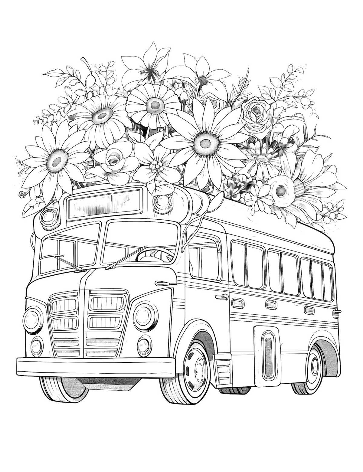 bus coloring pages printable