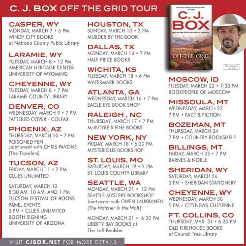 c.j. box books in order printable list