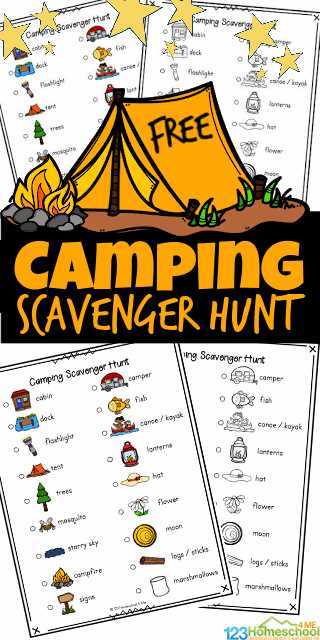 camping scavenger hunt printable