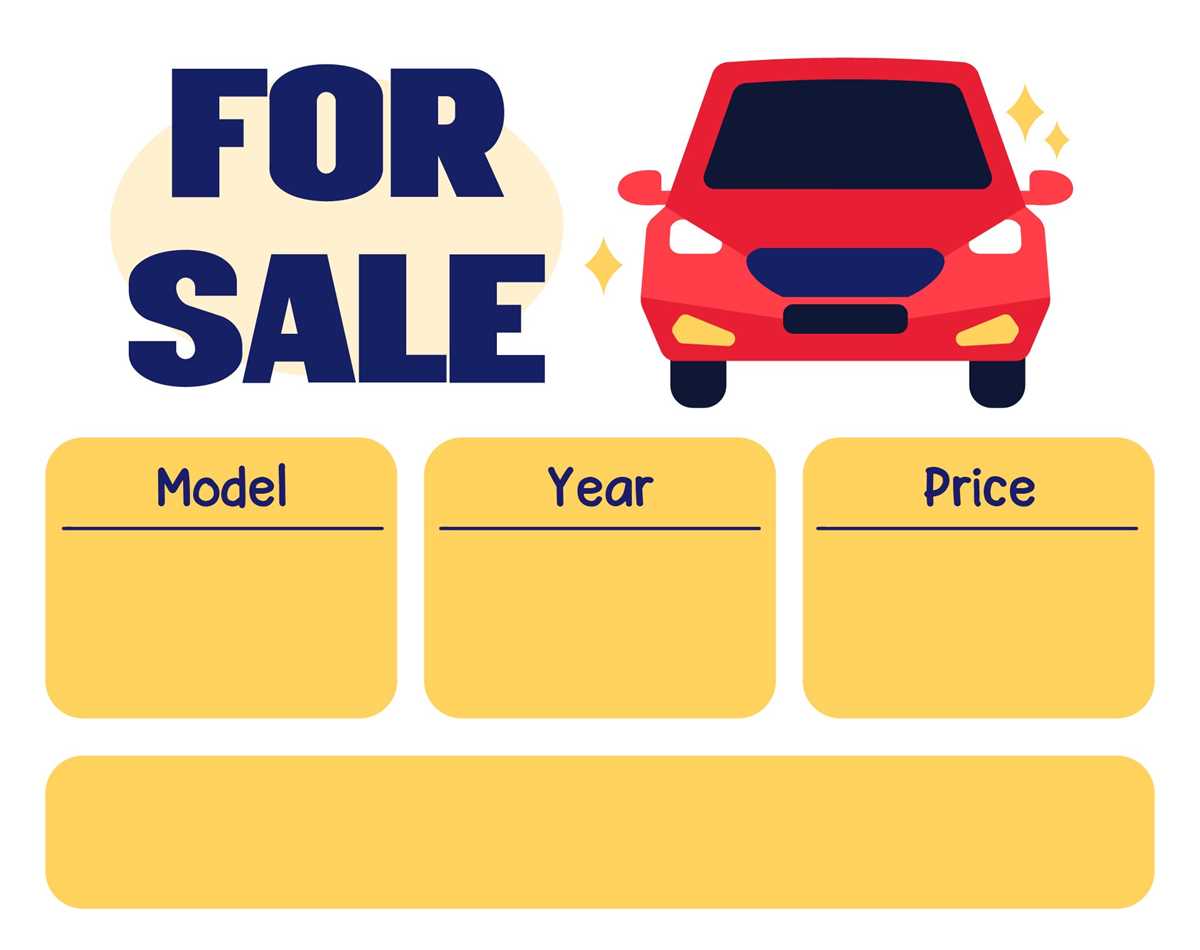 car for sale printable sign car for sale printable sign