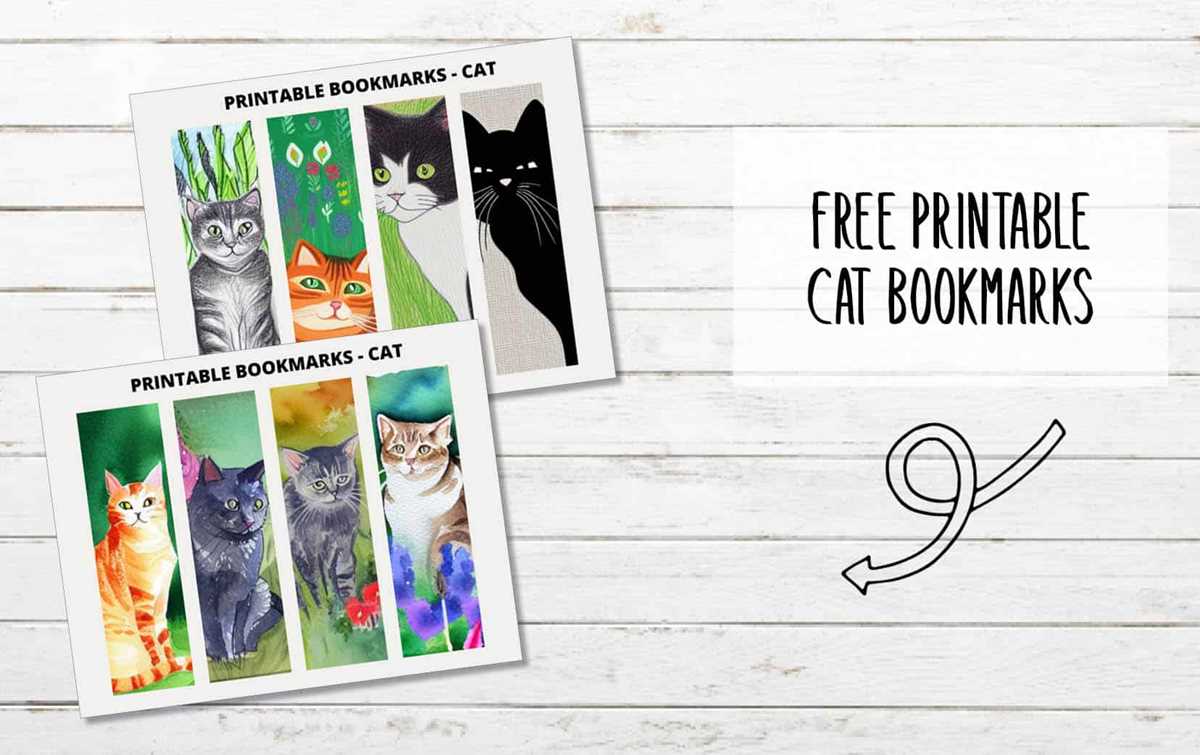 cat bookmarks printable