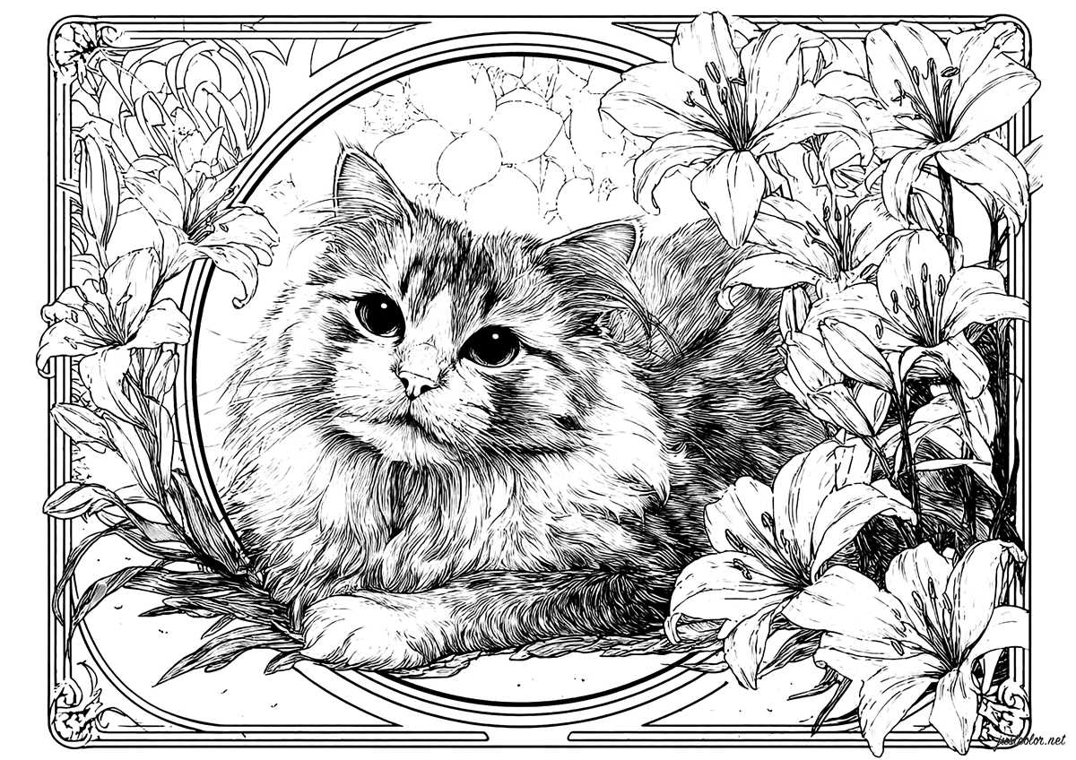 cat coloring page printable