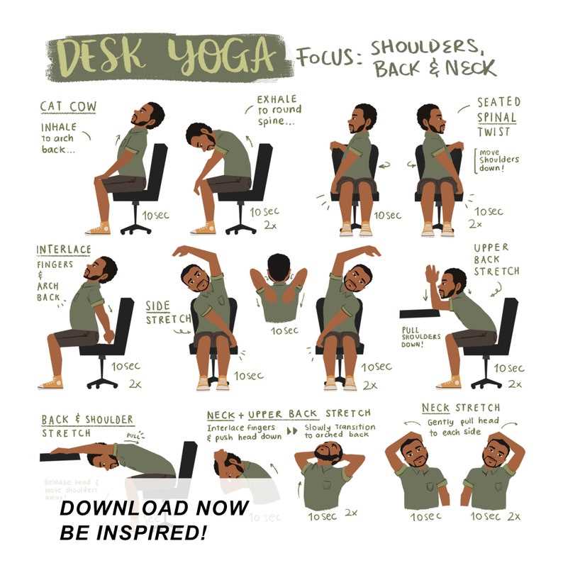 chair yoga poses printable