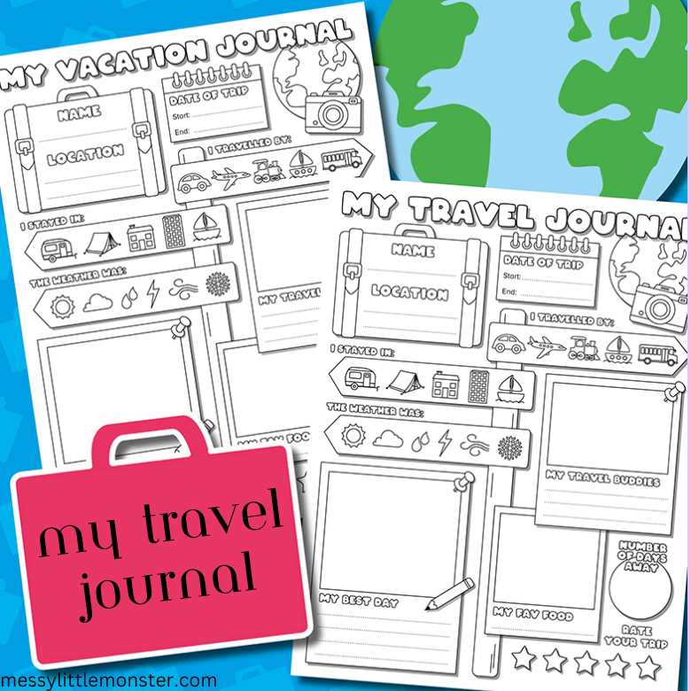 childrens travel journal printable