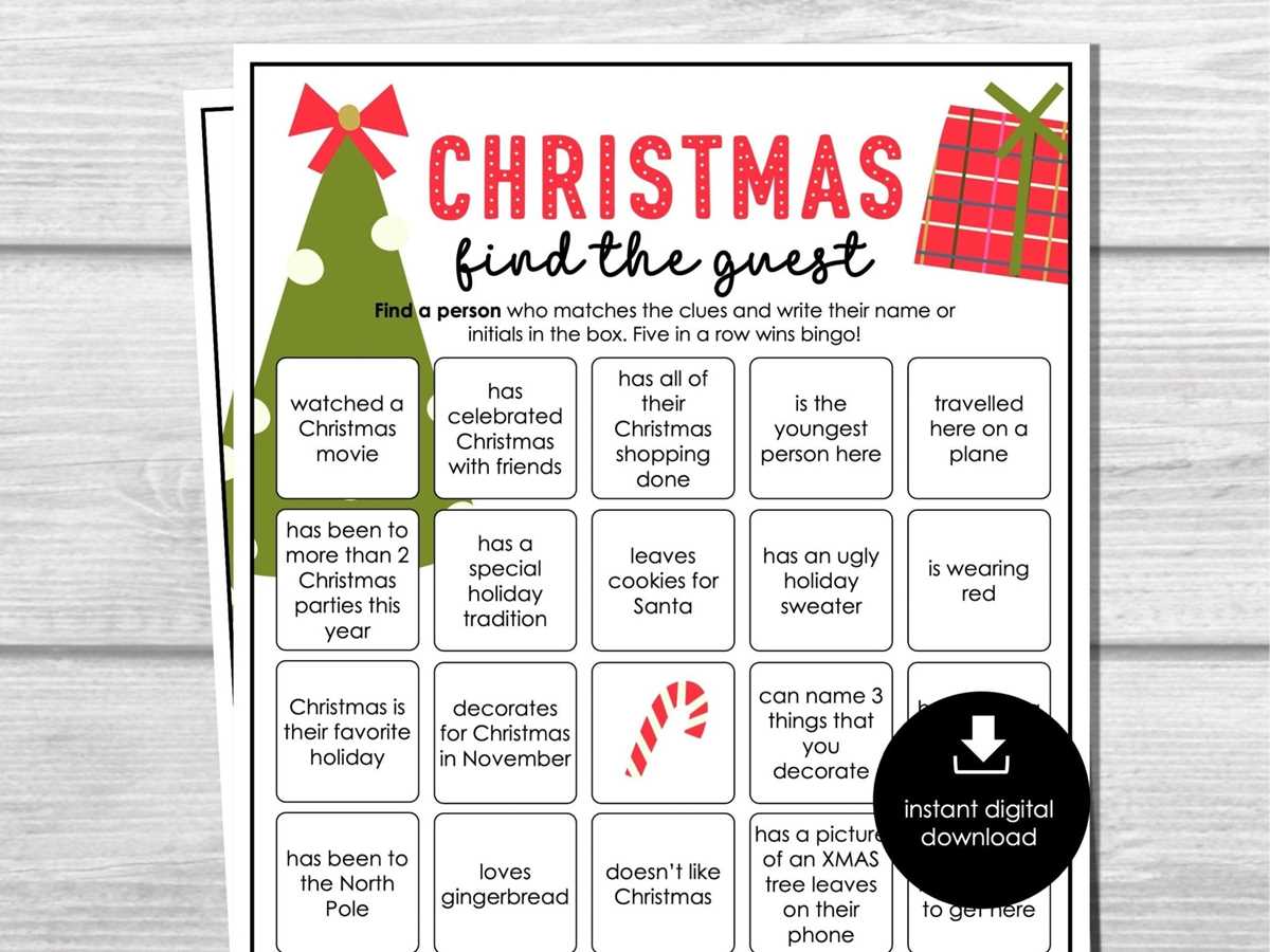 christmas bingo game printable