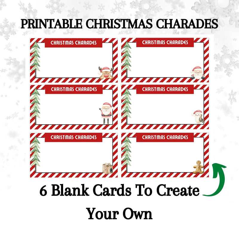 christmas charades game printable christmas charades game printable
