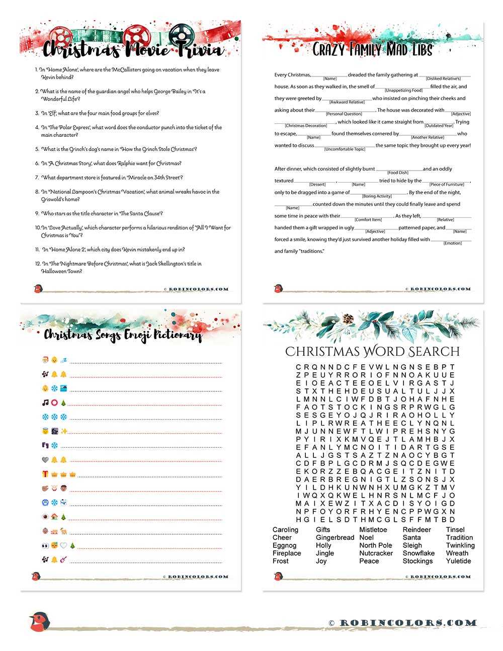 christmas games printables christmas games printables