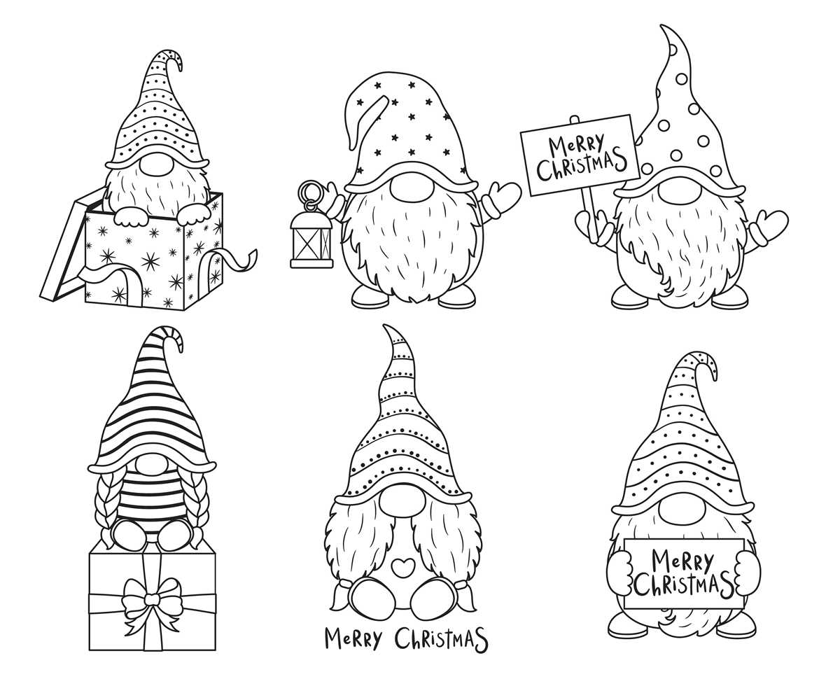 christmas gnome coloring pages printable christmas gnome coloring pages printable