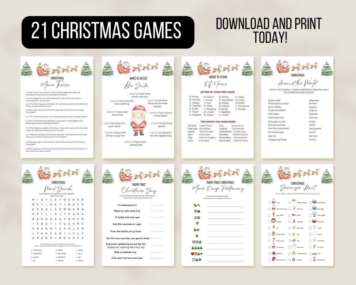 christmas printable games christmas printable games