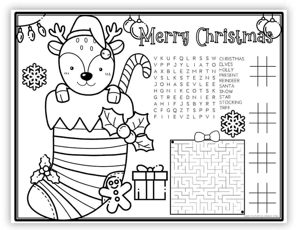 christmas printable placemats