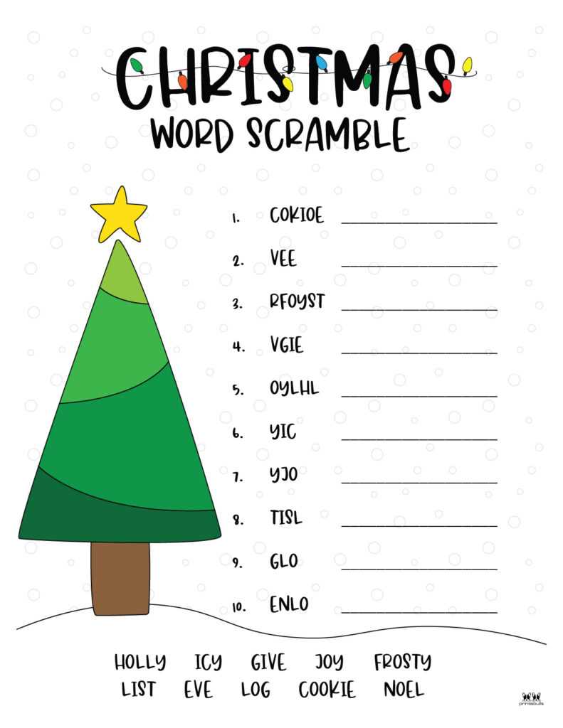 christmas scramble words printable