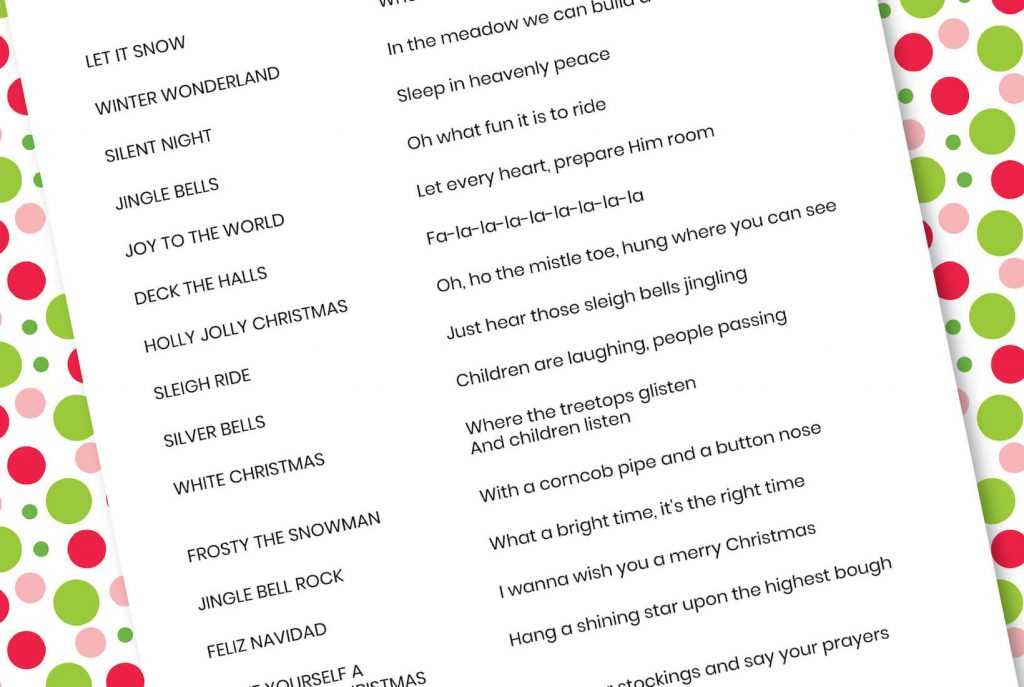 christmas song games printable free