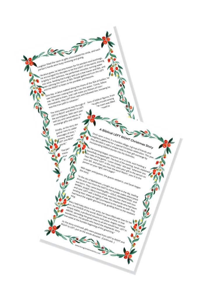 christmas story left right game printable