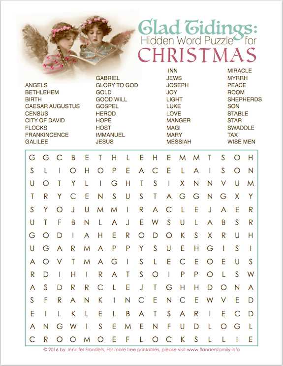 christmas word finds printable