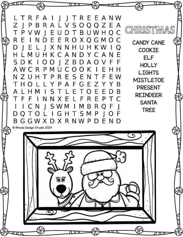 christmas word finds printable