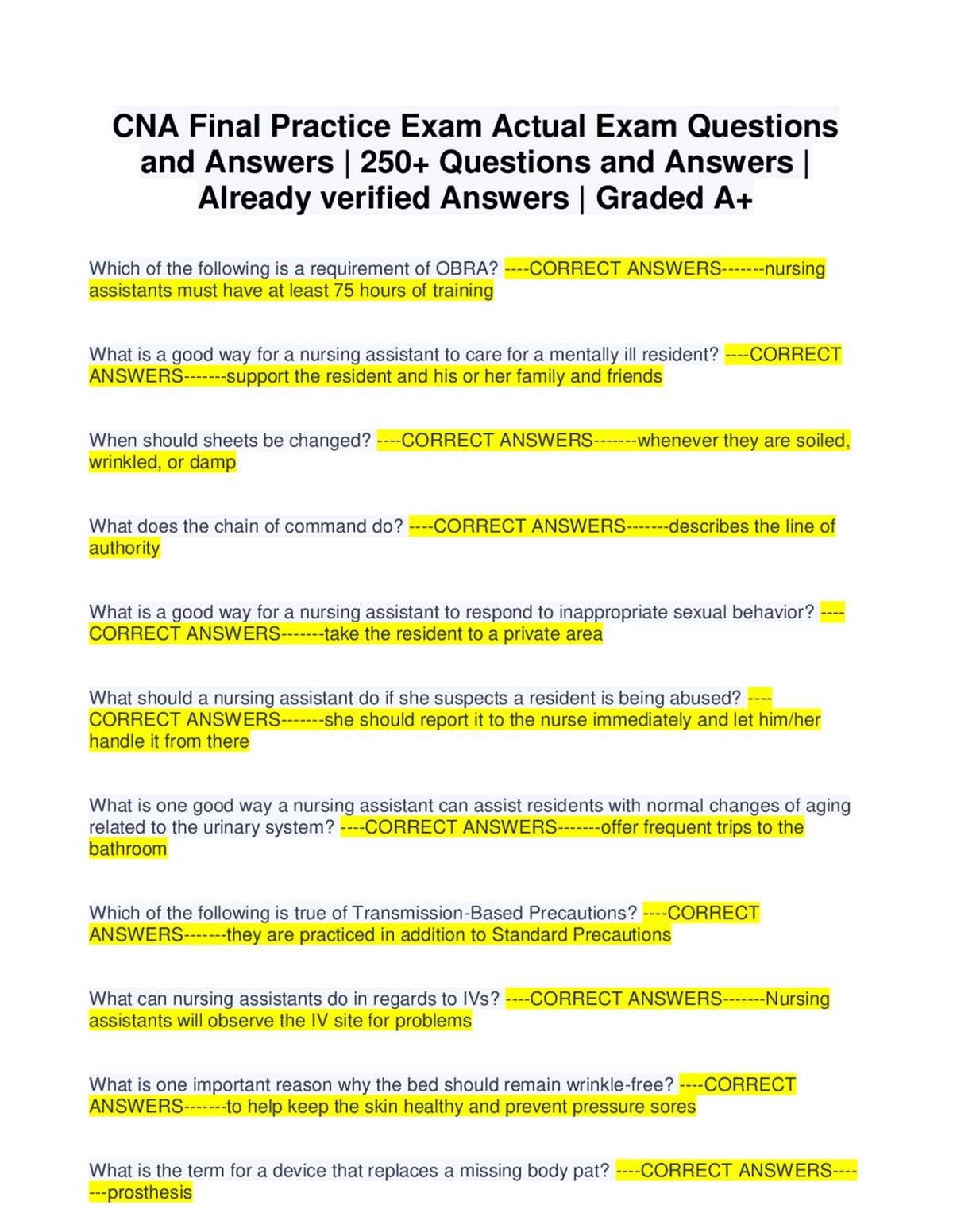 cna practice exam printable cna practice exam printable