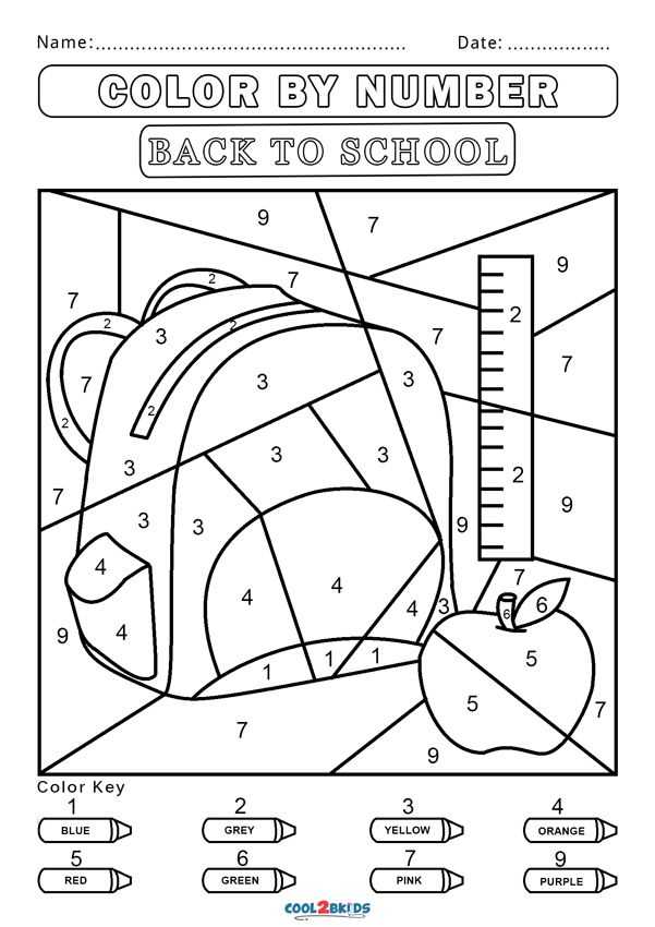 color by numbers printable worksheets