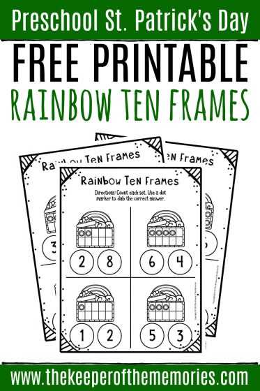 counting on a rainbow free printable