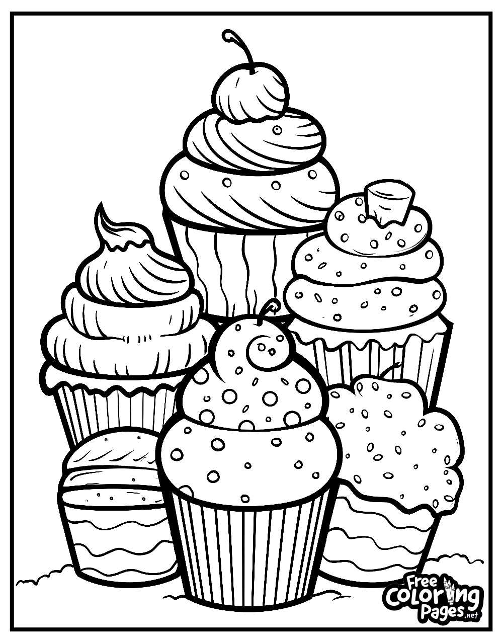 cupcake colouring pages printable