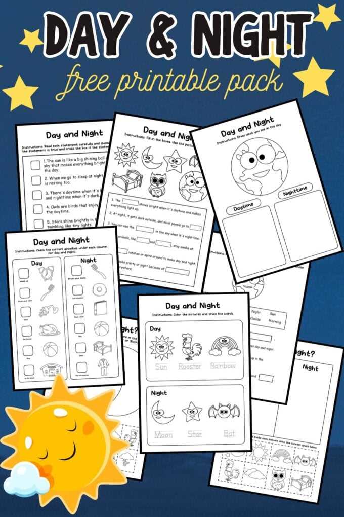 day and night printables